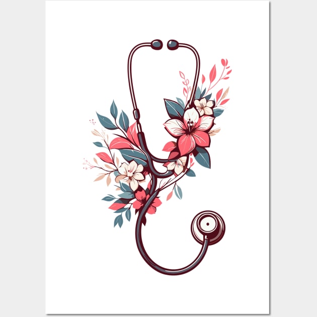 Floral Stethoscope Wall Art by TomFrontierArt